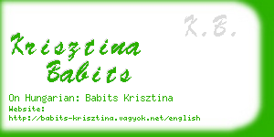 krisztina babits business card